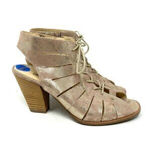 Paul Green Cosmo Gladiator Sandals Shoes Beige Leather 6.5